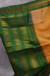 Orange Cotton Gadwal Saree - SROCGS123