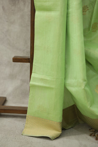 Green Pista Maheshwari Saree - SRGPMS152EX