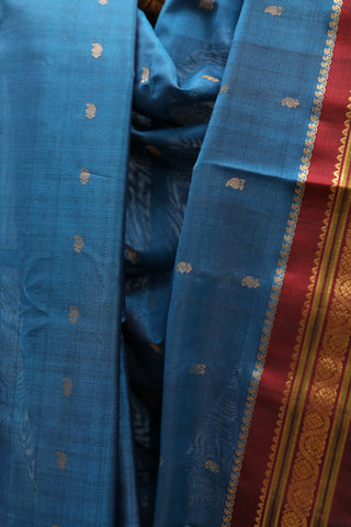 Light Blue Gadwal Cotton Silk Saree - SRLBGCSS147