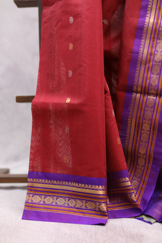 Maroon Gadwal Cotton Silk Saree - SRMGS156