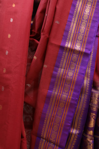 Maroon Gadwal Cotton Silk Saree - SRMGS156