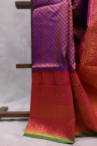 Two Tone Purple Gadwal Silk Saree - SRTTPGSS237