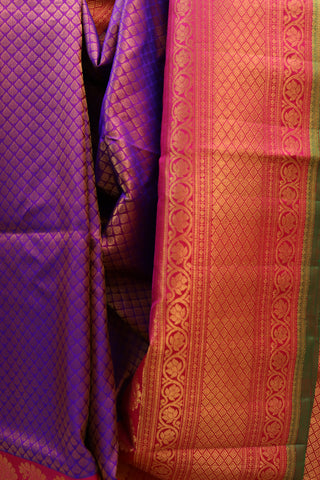 Two Tone Purple Gadwal Silk Saree - SRTTPGSS237