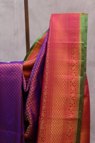 Two Tone Purple Gadwal Silk Saree - SRTTPGSS237