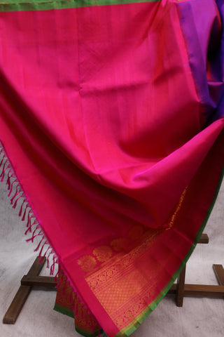 Two Tone Purple Gadwal Silk Saree - SRTTPGSS237