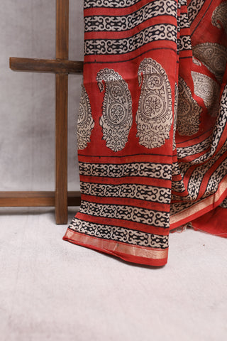 Beige HBP Cotton Silk Chanderi Saree -SRBCSCS543