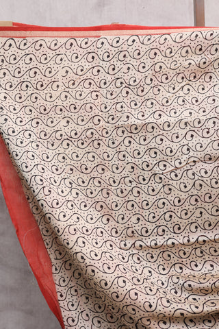 Beige HBP Cotton Silk Chanderi Saree -SRBCSCS543