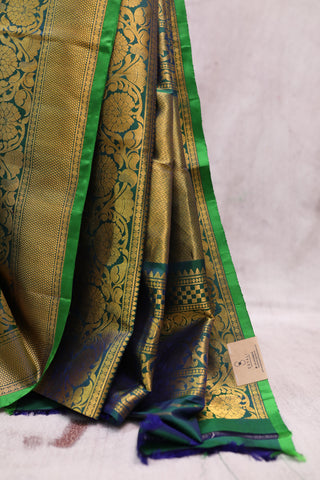 Aqua Gadwal Silk Saree - SRAGSS300