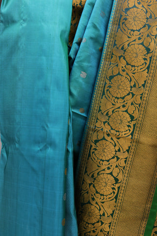 Aqua Gadwal Silk Saree - SRAGSS300