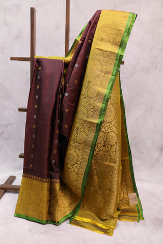 Brown Gadwal Silk Saree - SRBGSS260