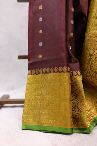 Brown Gadwal Silk Saree - SRBGSS260