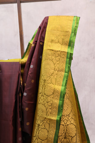 Brown Gadwal Silk Saree - SRBGSS260