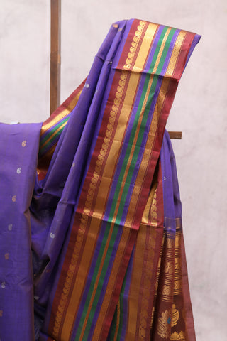 Lavender Gadwal Cotton Saree - SRLGS151