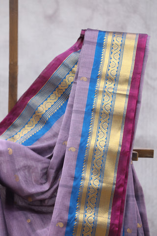 Purple Gadwal Cotton Silk Saree - SRPGCSS37