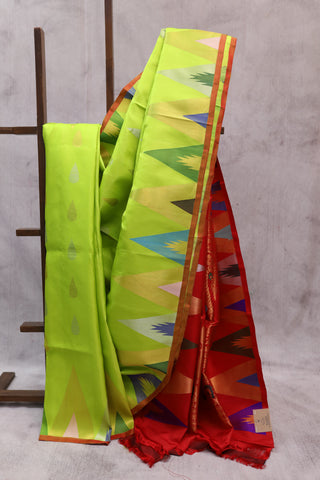 Lime Green Gadwal  Silk Saree - SRLGGSS318