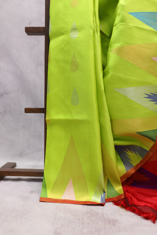 Lime Green Gadwal  Silk Saree - SRLGGSS318