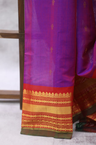 Purple Gadwal Cotton Silk Saree - SRPGCSS35