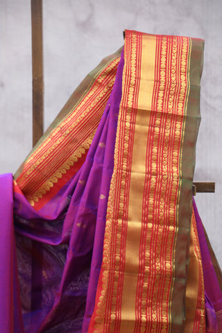 Purple Gadwal Cotton Silk Saree - SRPGCSS35