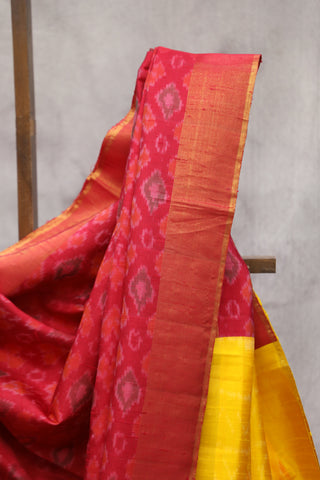 Red Patola Raw Silk Saree - SRRPRSS600