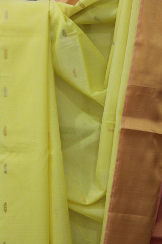 Lime Yellow Tissue Maheshwari Saree - SRLYTMS149EX