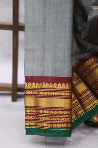 Grey Gadwal Cotton Silk Saree - SRGGCSS33