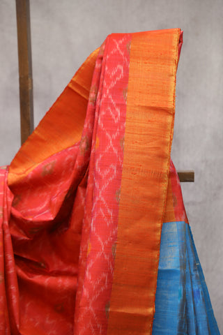 Red Patola Raw Silk Saree - SRRPRSS596