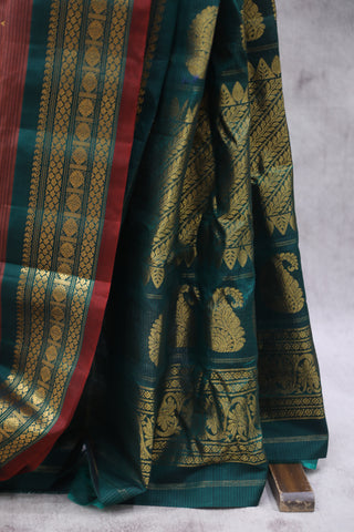 Brown Gadwal Cotton Silk Saree - SRBGCSS34