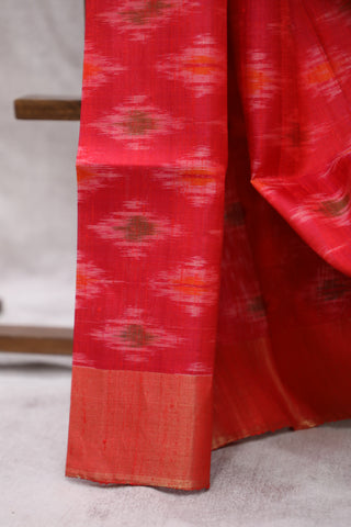 Pink Patola Raw Silk Saree - SRPPRSS601