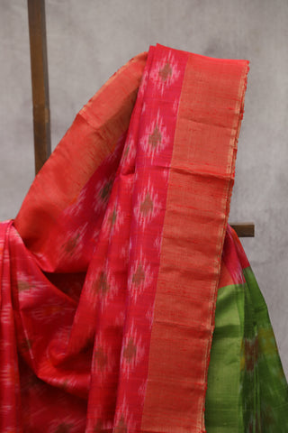 Pink Patola Raw Silk Saree - SRPPRSS601