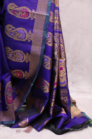 Blue Gadwal  Silk Saree - SRBGSS315