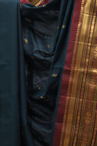 Dark Green Gadwal Cotton Silk Saree - SRDGGCSS32