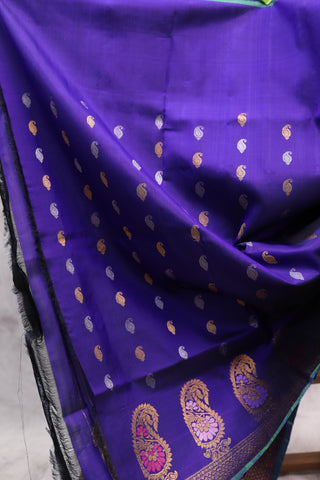 Blue Gadwal  Silk Saree - SRBGSS315