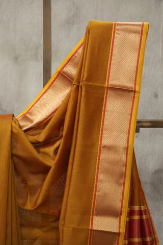 Brick Orange Cotton Silk Maheshwari Saree - SRBOCSMS342