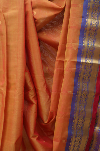 Orange Gadwal Cotton Silk Saree - SROGCSS30