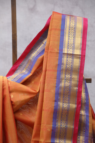 Orange Gadwal Cotton Silk Saree - SROGCSS30