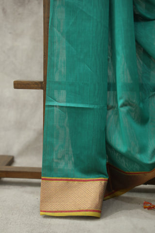 Green Cotton Silk Maheshwari Saree - SRGCSMS343