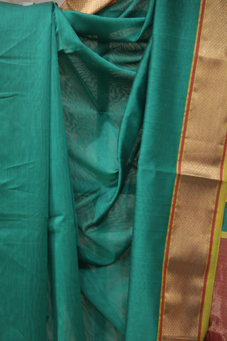 Green Cotton Silk Maheshwari Saree - SRGCSMS343