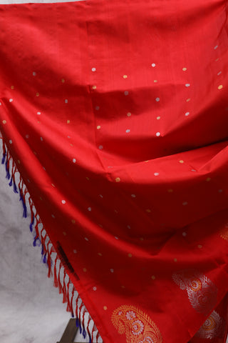 Red Gadwal Silk Saree - SRRGSS299