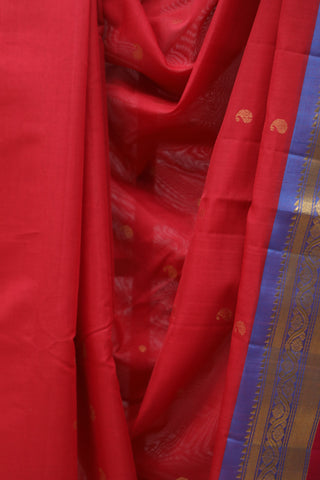 Red Gadwal Cotton Silk Saree - SRRGCSS29