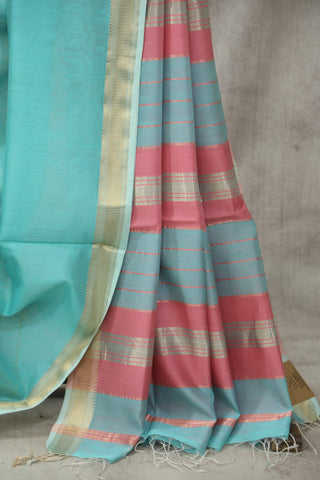 Aqua Maheshwari Cotton Silk Saree - SRACS167EX