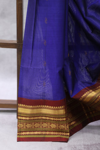 Blue Gadwal Cotton Silk Saree - SRBGCSS38