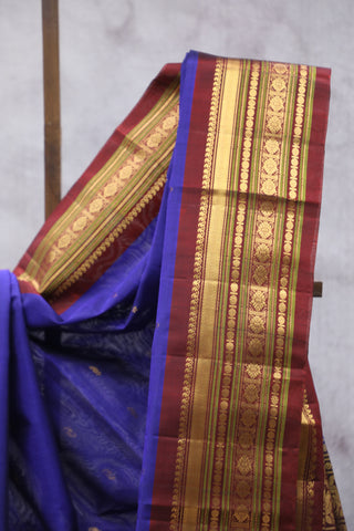 Blue Gadwal Cotton Silk Saree - SRBGCSS38