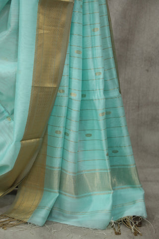 Aqua Maheshwari Cotton Silk Saree - SRAMCS206EX