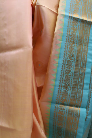 Two Tone Cream Gadwal Silk Saree - SRTTCSS214