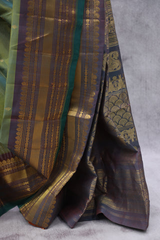 Green Gadwal Cotton Silk Saree - SRGGCSS44