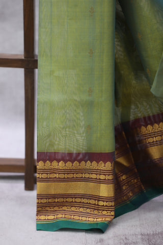 Green Gadwal Cotton Silk Saree - SRGGCSS44