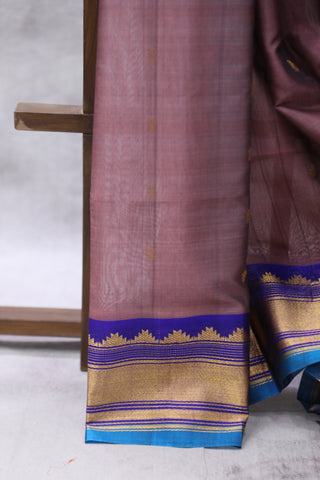 Mauve Gadwal Cotton Silk Saree - SRMGCSS43