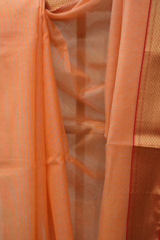 Peach Organza Maheshwari Saree - SRSPCSMS20EX