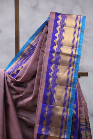 Mauve Gadwal Cotton Silk Saree - SRMGCSS43