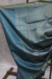 Teal Blue Kosa Tussar Silk Saree - SRTBKTSS853
